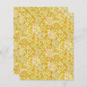 シャビーヴィンテージフローラマスタードスクラップブック紙 (正面/裏面)