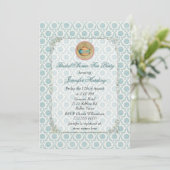 シャビーヴィンテージブライダルシャワーティーパーティの招待状 招待状 (スタンド正面)