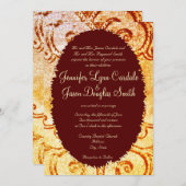 シャビー素朴カントリーマルーン結婚式招待状 招待状 (正面/裏面)