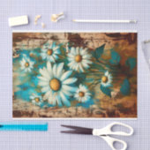 シャビー素朴シックなホワイトデイジーDB4Lデクページ 薄葉紙 (クラフト)