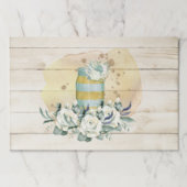 シャビー素朴シックなメイソンのjarホワイトテーブルの設定 ペーパーパッド (正面)