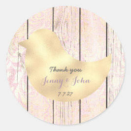 シャビー素朴ラベンダー金ゴールド結婚バラ感謝していズ ラウンドシール