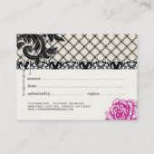 シャビー·シック·バラズ·ネイルサロンギフト券 割引カード (裏面)