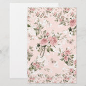 シャビー·シッフランスのク·シック·ヴィンテージ·フローラ·ラスティック·パイ 便箋 (正面/裏面)