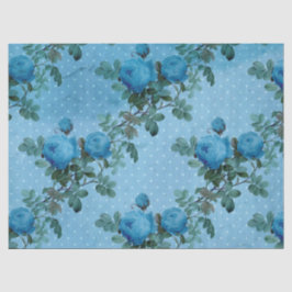 シャビー フラワー ブルー シリーズ デザイン 5 薄葉紙