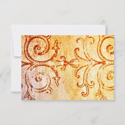 シャビ素朴ーカントリーマルーン結婚の出欠の返事 出欠カード (裏面)