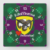 シャフハウゼン – シュウィズ – スイス – Svizzera Uhr スクエア壁時計 (正面)