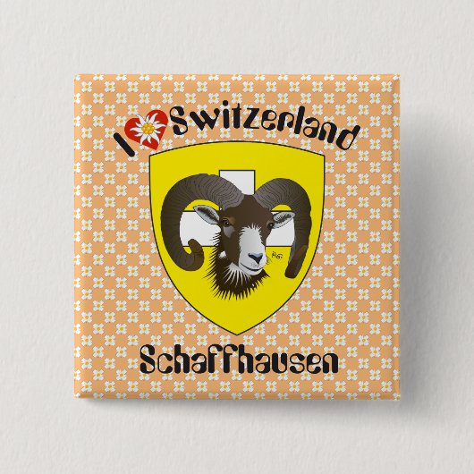 シャフハウゼン - スイス - Suisse - Svizzera ボタン 缶バッジ (正面)
