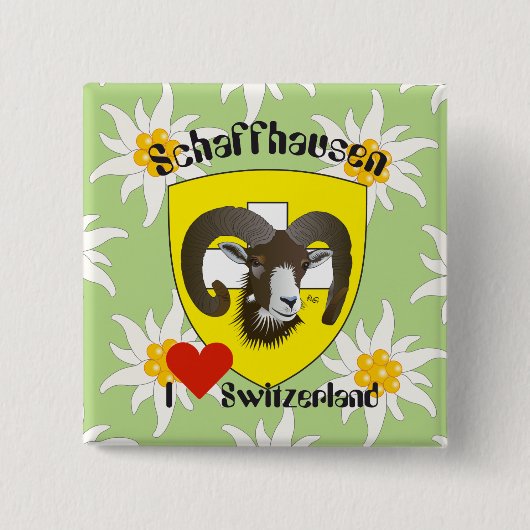 シャフハウゼン – Schweiz - Suisse - Svizzera Buttons 缶バッジ (正面)