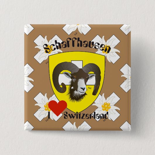 シャフハウゼン – Schweiz - Suisse - Svizzera Buttons 缶バッジ (正面)
