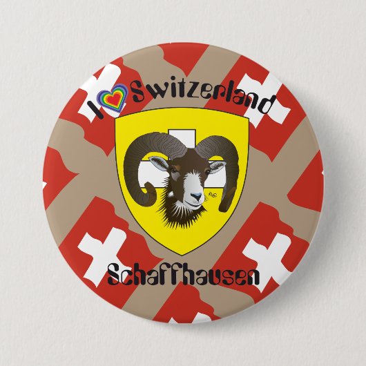 シャフハウゼン – Schweiz - Suisse - Svizzera Buttons 缶バッジ (正面)