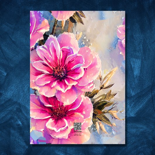 シャブかわいらしビーシックなピンクの花フローラ誕生日 カード