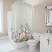シャブエレガントビーモダンカントリーシックフローラ牡丹 シャワーカーテン (インサイチュ)