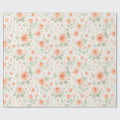 シャブエレガントフランスのビーなシックなフローラアートパターン ラッピングペーパー (フラット)