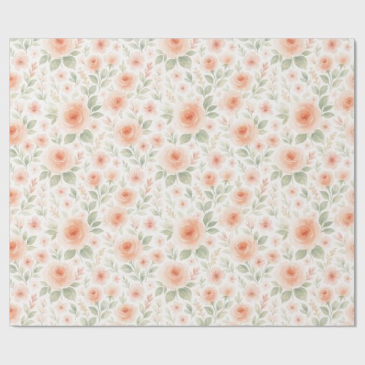 シャブエレガントフランスのビーなシックなフローラアートパターン ラッピングペーパー (フラット)