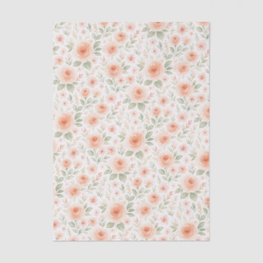 シャブエレガントフランスのビーなシックなフローラアートパターン 薄葉紙 (正面)