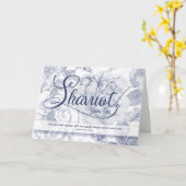 シャブオットヨムトフヴィンテージフェードブルーバラパターン カード (黄色い花)