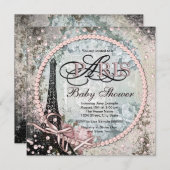 シャブシックパリベビーシャワー 招待状 (正面/裏面)