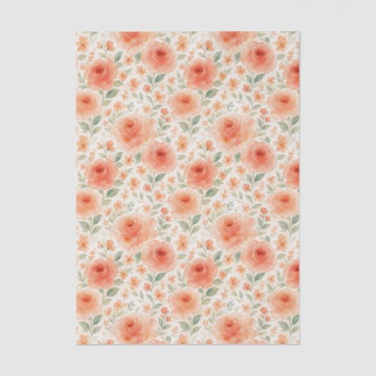 シャブスタイリッシュフランスのビーなシックなフローラアートパターン 薄葉紙 (正面)