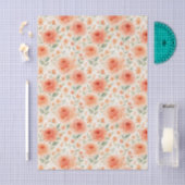 シャブスタイリッシュフランスのビーなシックなフローラアートパターン 薄葉紙 (クラフト)