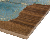 シャブバットとヨムトフブルー金ゴールドと木製ガラス カッティングボード (角)