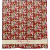 シャブビクトリアンビーシックCherubsバラヴィンテージ シャワーカーテン (正面)