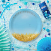 シャブーフェスティバルユダヤ教の休日金ゴールド小麦畑 ペーパープレート (パーティー)