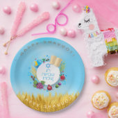 シャブーフェスティバルユダヤ教の休日金ゴールド小麦畑 ペーパープレート (パーティー)