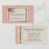 シャブ素朴ビーシックなピンクのダマビクトリアンスクの雑誌 名刺 (正面/裏面)