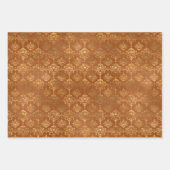 シャブ素朴ビーシック金ゴールドアップルブロッサムフローラデコール ラッピングペーパーシート (正面3)