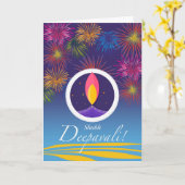 シャブ·デパヴァリ,ディワリ·ディヤ,花火 カード (黄色い花)