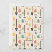 シャベルおよびじょうろのブライダルシャワーの招待状 招待状 (裏面)