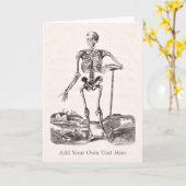 シャベルが付いているおもしろいな骨組 カード (黄色い花)