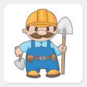 シャベルを付けた建築業者 スクエアシール (正面)