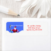 シャベル付きメリークリスマスサンタ ラベル (インサイチュ)