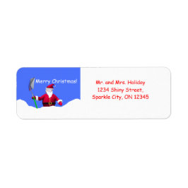 シャベル付きメリークリスマスサンタ ラベル