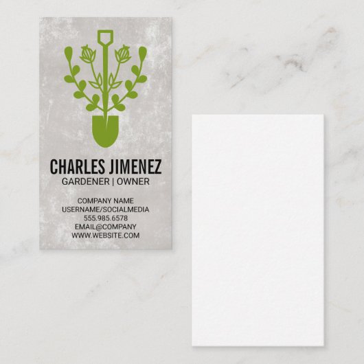 シャベル |花とつる植物 名刺 (正面/裏面)