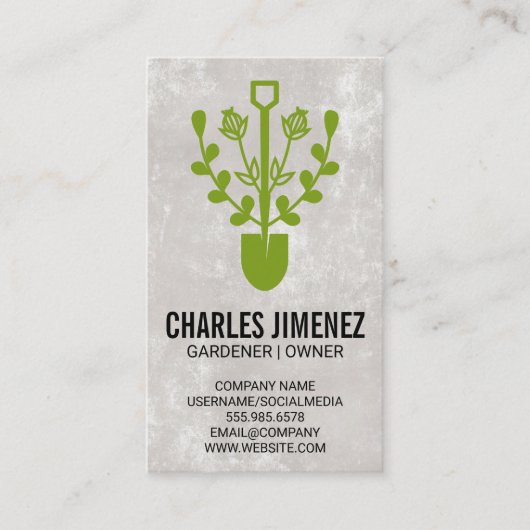 シャベル |花とつる植物 名刺 (正面)