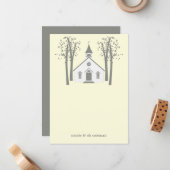 シャペお洒落ル結婚のフラットサンキューカード ノートカード (正面/裏面インサイチュ)