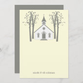 シャペお洒落ル結婚のフラットサンキューカード ノートカード (正面/裏面)