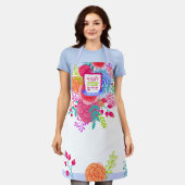 シャボス ボールド スプリング フラワー スケッチ エプロン (着用した状態)