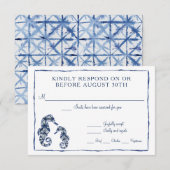 シャボリクモウォーターカラービーチタツノオトシゴオーシャン 出欠カード (正面/裏面)