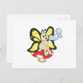 シャボン玉と蝶 ポストカード (正面/裏面)