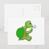 シャボン玉のカメ ポストカード (正面/裏面)