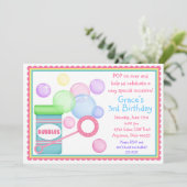 シャボン玉のバースデー・インビテーション 招待状 (スタンド正面)