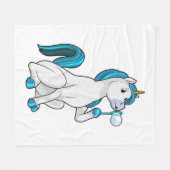 シャボン玉のユニコーン フリースブランケット (正面(横))