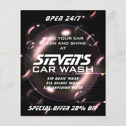 シャボン玉の洗車 チラシ (正面)