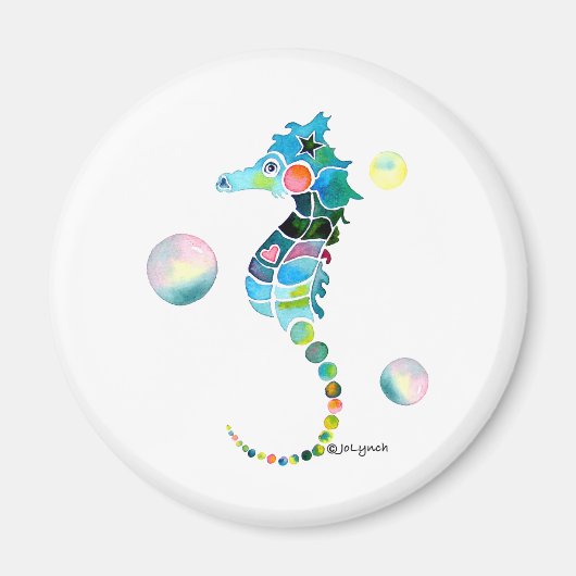 シャボン玉の海馬 マグネット (正面)