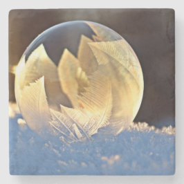 シャボン玉の雪 ストーンコースター