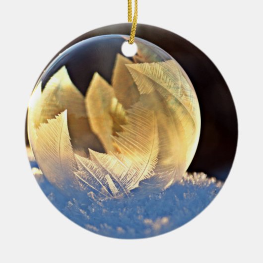 シャボン玉の雪 セラミックオーナメント (正面)